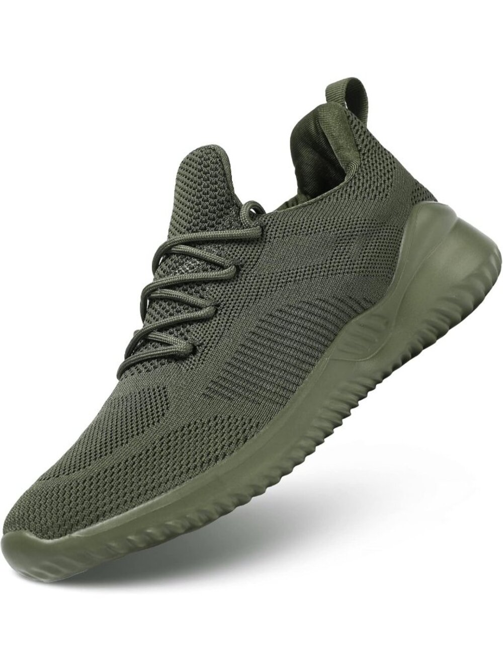 Men's Army Green Ultra Light Breathable Casual Non Slip Running Mesh Sneakers